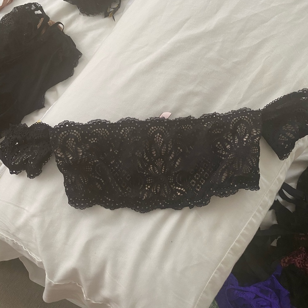 Lace bandeau crop top